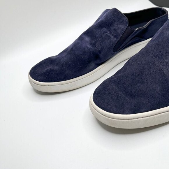 VINCE. WOMEN'S BLAIR NAVY SUEDE SLIP ON LOAFERS - 9M - Picture 5 of 10